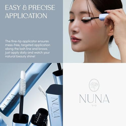 NUNA Eyelash Growth Support Serum 6ml – Lash & Brow Enhancing Serum with Biotin & Korean Multi Peptide – Promotes Fuller, Longer Lashes – 6 Month Supply Avelisse