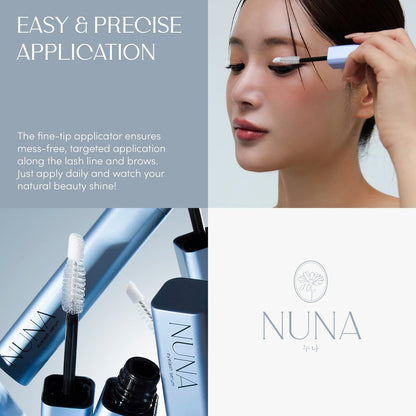 NUNA Eyelash Growth Support Serum 6ml – Lash & Brow Enhancing Serum with Biotin & Korean Multi Peptide – Promotes Fuller, Longer Lashes – 6 Month Supply Avelisse