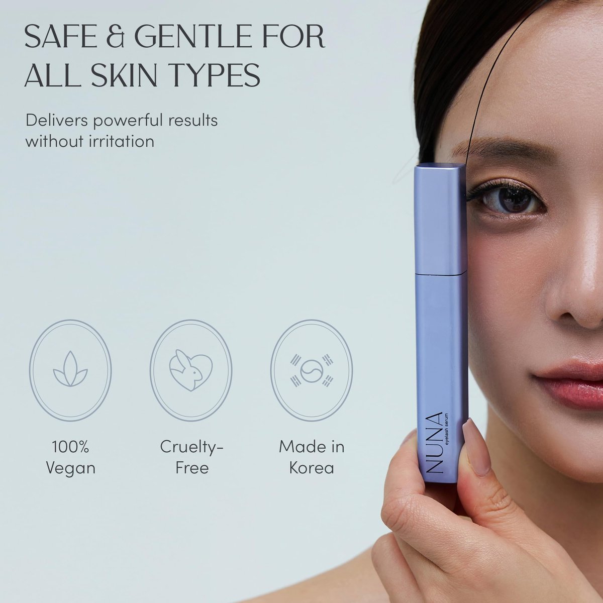 NUNA Eyelash Growth Support Serum 6ml – Lash & Brow Enhancing Serum with Biotin & Korean Multi Peptide – Promotes Fuller, Longer Lashes – 6 Month Supply Avelisse