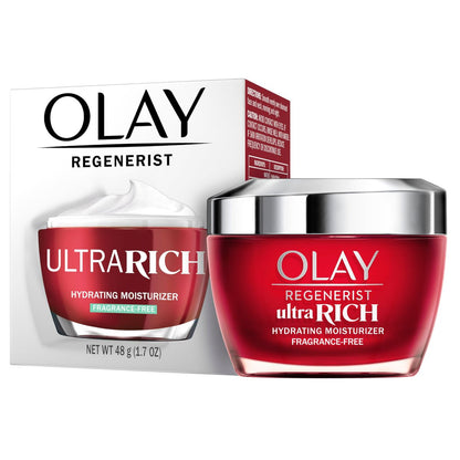 Olay Regenerist Ultra Rich Face Moisturizer, Fragrance-Free, 1.7 oz - Hydrating Daily Moisturizer for Dry Skin Avelisse
