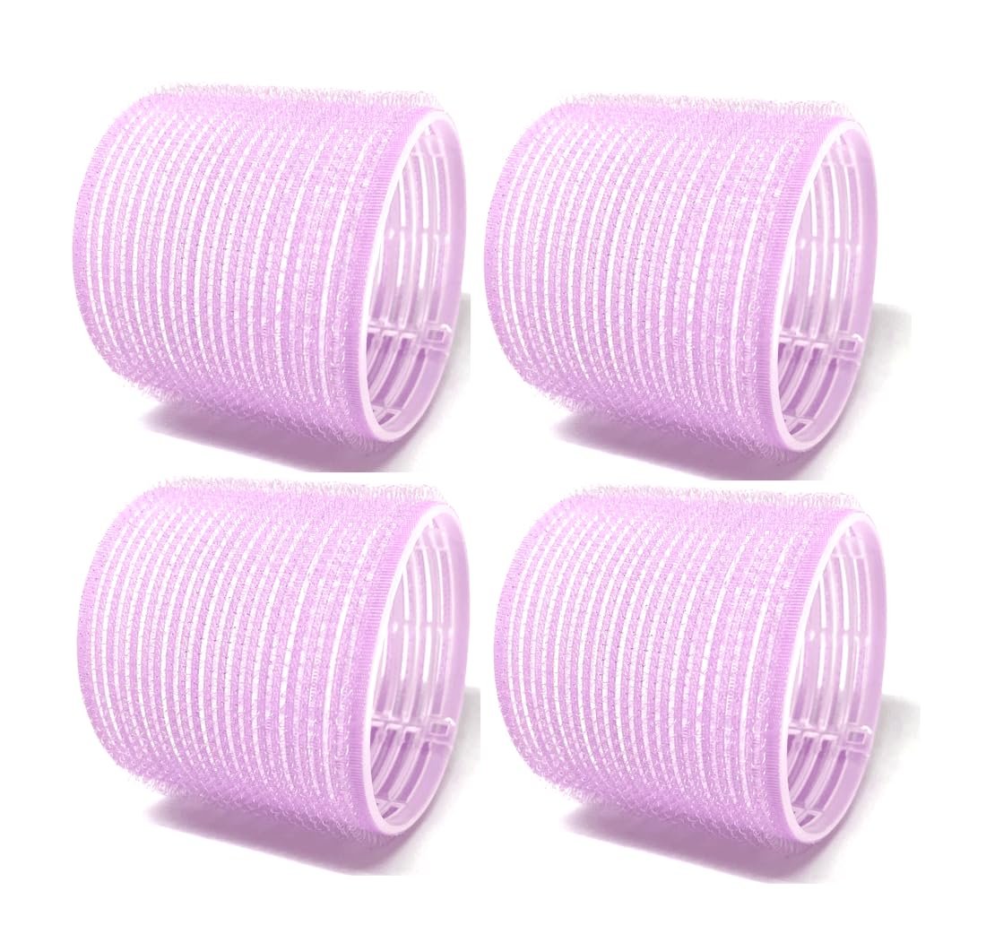 X-Large Self-Stick Hair Grip Curlers Rollers – 4 Pack (Purple) - görsel 1