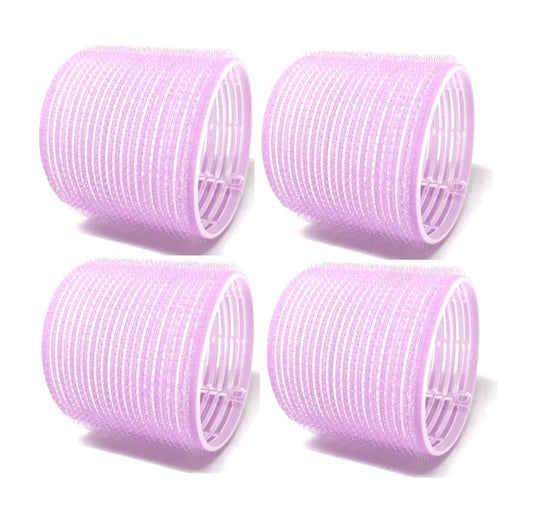 X-Large Self-Stick Hair Grip Curlers Rollers – 4 Pack (Purple)