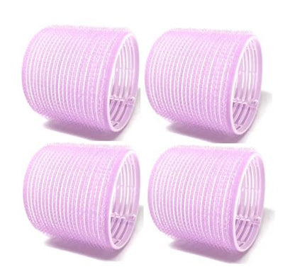 X-Large Self-Stick Hair Grip Curlers Rollers – 4 Pack (Purple)