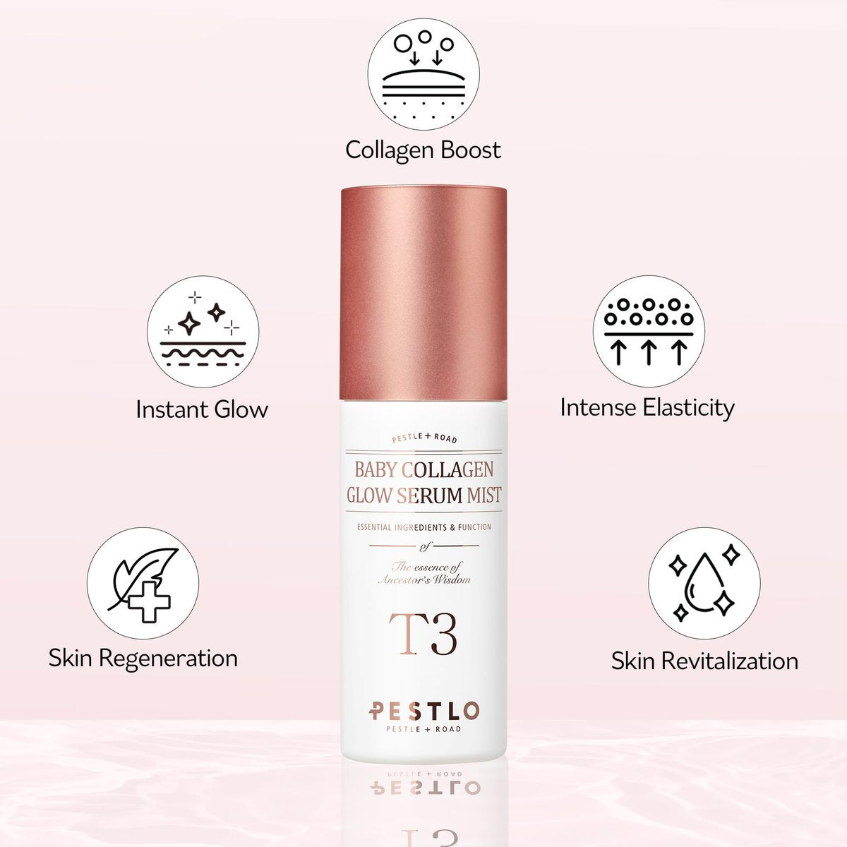PESTLO T3 Baby Collagen Glow Serum Mist Spray for Korean Glass Skin - 75.4% Reallagen/T3 Vegan Collagen, PDRN, Phyto-Amino Acid Complex, Voluform for Elasticity, Radiance & Firmness, 1.69 Fl Oz (50ml) - görsel 7