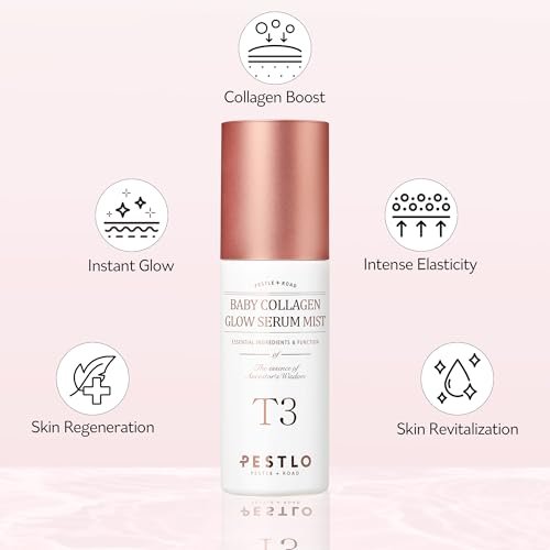 PESTLO T3 Baby Collagen Glow Serum Mist Spray for Korean Glass Skin - 75.4% Reallagen/T3 Vegan Collagen, PDRN, Phyto-Amino Acid Complex, Voluform for Elasticity, Radiance & Firmness, 1.69 Fl Oz (50ml) - görsel 8