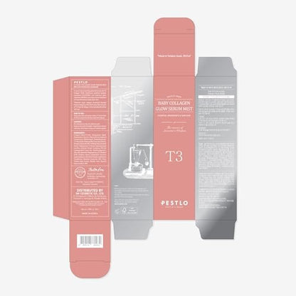 PESTLO T3 Baby Collagen Glow Serum Mist Spray for Korean Glass Skin - 75.4% Reallagen/T3 Vegan Collagen, PDRN, Phyto-Amino Acid Complex, Voluform for Elasticity, Radiance & Firmness, 1.69 Fl Oz (50ml)