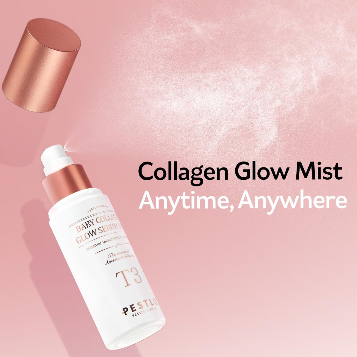 PESTLO T3 Baby Collagen Glow Serum Mist Spray for Korean Glass Skin - 75.4% Reallagen/T3 Vegan Collagen, PDRN, Phyto-Amino Acid Complex, Voluform for Elasticity, Radiance & Firmness, 1.69 Fl Oz (50ml) - görsel 5