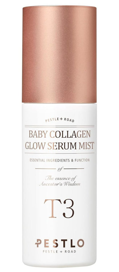 PESTLO T3 Baby Collagen Glow Serum Mist Spray for Korean Glass Skin - 75.4% Reallagen/T3 Vegan Collagen, PDRN, Phyto-Amino Acid Complex, Voluform for Elasticity, Radiance & Firmness, 1.69 Fl Oz (50ml)