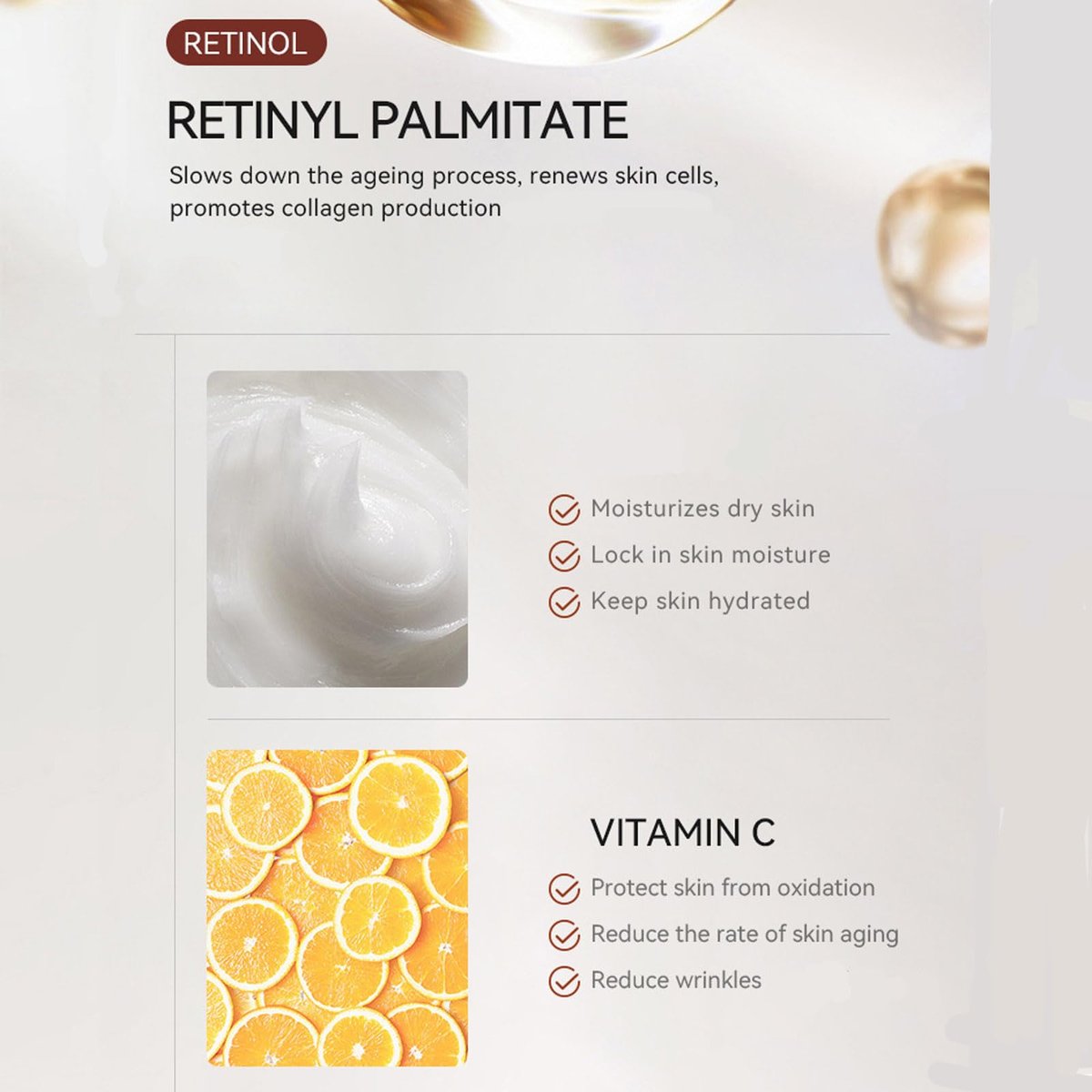 Retinol Hand Cream Firming Anti-Aging Hand Lotion with Collagen, Retinol Moisturizer for Aging & Dry Cracked Hands, Care & Protects Skin, Nails & Cuticles - görsel 3