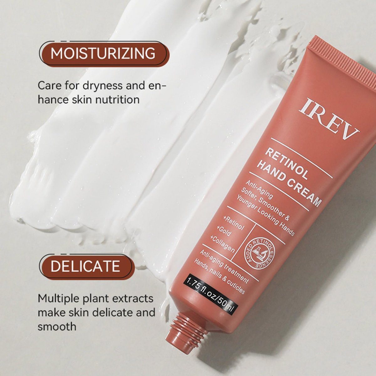 Retinol Hand Cream Firming Anti-Aging Hand Lotion with Collagen, Retinol Moisturizer for Aging & Dry Cracked Hands, Care & Protects Skin, Nails & Cuticles - görsel 5
