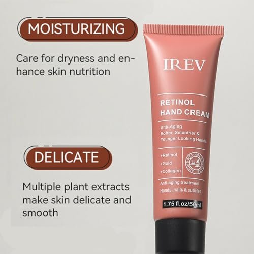 Retinol Hand Cream Firming Anti-Aging Hand Lotion with Collagen, Retinol Moisturizer for Aging & Dry Cracked Hands, Care & Protects Skin, Nails & Cuticles - görsel 8