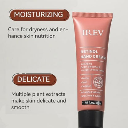 Retinol Hand Cream Firming Anti-Aging Hand Lotion with Collagen, Retinol Moisturizer for Aging & Dry Cracked Hands, Care & Protects Skin, Nails & Cuticles