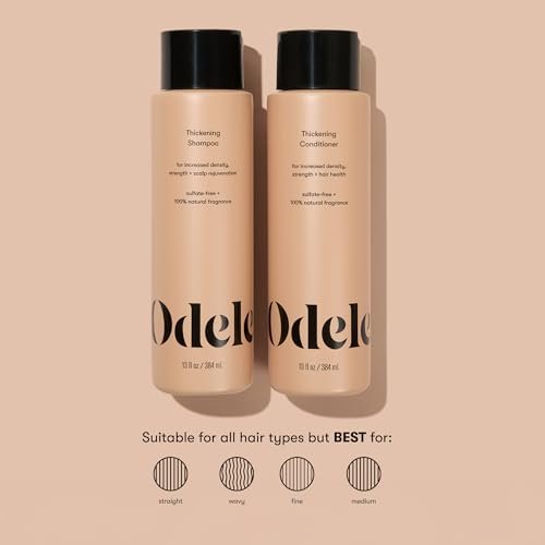 Odele Hair Thickening Shampoo and Conditioner Set – Increase Density & Strength for Straight or Wavy Hair – 13 Fl Oz Each (Pack of 2) Avelisse