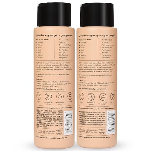 Odele Hair Thickening Shampoo and Conditioner Set – Increase Density & Strength for Straight or Wavy Hair – 13 Fl Oz Each (Pack of 2) Avelisse