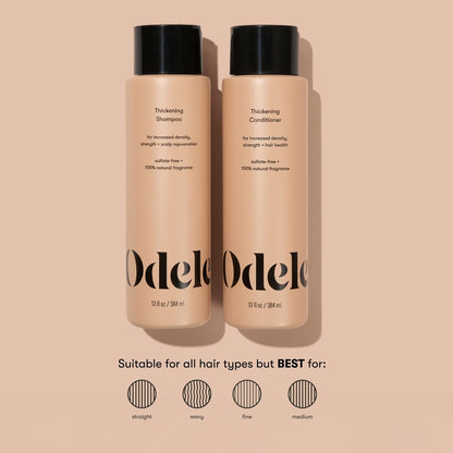 Odele Hair Thickening Shampoo and Conditioner Set – Increase Density & Strength for Straight or Wavy Hair – 13 Fl Oz Each (Pack of 2) Avelisse