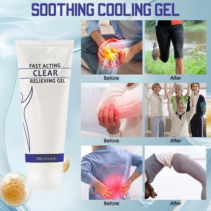 BIJIELAODIAO Soothing Cooling Gel 100g – Fast Absorbing Body Gel for Muscle Pain Relief & Skin Cooling, for Women and Men