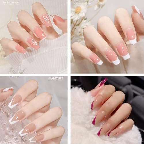 French Tip Tool & Nail Art Stamper Kit - Clear Silicone Stamping Jelly with Scraper for DIY Manicure Home Nail Tips (2 PCS) - görsel 13