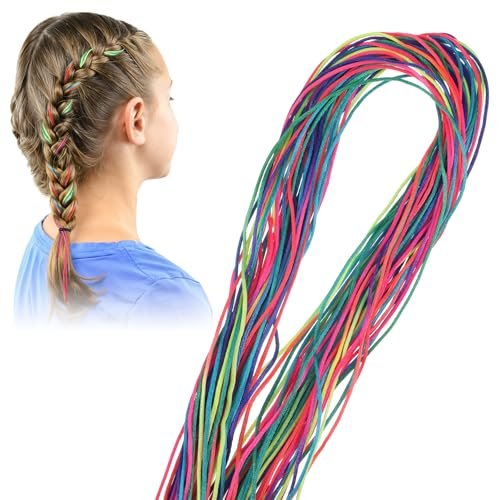 48 Pcs Hair Strings for Braids - Colorful Gradient Hair Yarn Wraps for Ponytails, Braiding, and Hair Accessories - görsel 2