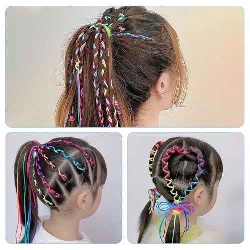 48 Pcs Hair Strings for Braids - Colorful Gradient Hair Yarn Wraps for Ponytails, Braiding, and Hair Accessories - görsel 10