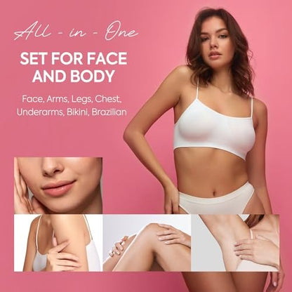 YGCODE Wax Strips for Hair Removal – 60 Counts: 40 Body & 20 Facial Wax Strips for Face, Arms, Legs, Underarms, Ready-to-Use Avelisse