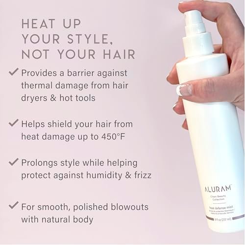 ALURAM Heat Defense Mist - Lightweight Nourishing & Detangling Thermal Protectant Spray for All Hair Types, 8 Fl Oz Avelisse