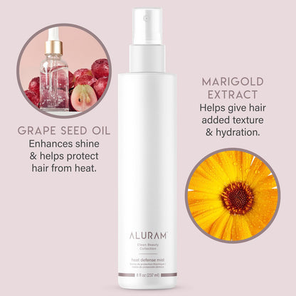 ALURAM Heat Defense Mist - Lightweight Nourishing & Detangling Thermal Protectant Spray for All Hair Types, 8 Fl Oz Avelisse