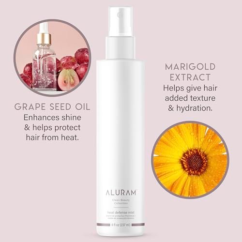ALURAM Heat Defense Mist - Lightweight Nourishing & Detangling Thermal Protectant Spray for All Hair Types, 8 Fl Oz Avelisse