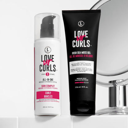 Love Ur Curls® All-in-One Curl Cream Styler & Irish Sea Moss Hair Gel Bundle - Define, Hydrate & Style Curly Hair with Shea Butter, Medium Hold Curl Styling Gel to Reduce Frizz (8.25 Fl Oz, Pack of 2) Avelisse