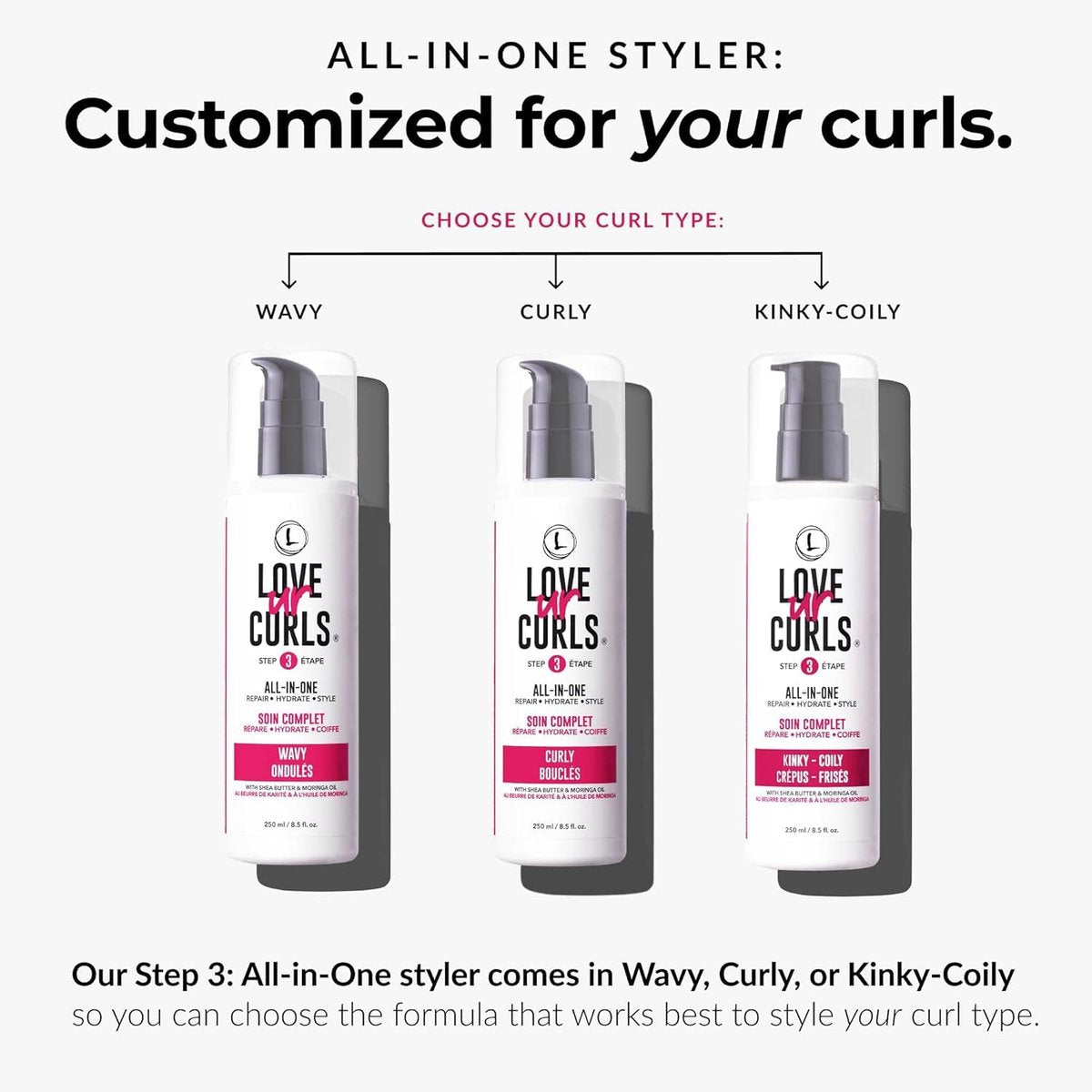 Love Ur Curls® All-in-One Curl Cream Styler & Irish Sea Moss Hair Gel Bundle - Define, Hydrate & Style Curly Hair with Shea Butter, Medium Hold Curl Styling Gel to Reduce Frizz (8.25 Fl Oz, Pack of 2) Avelisse