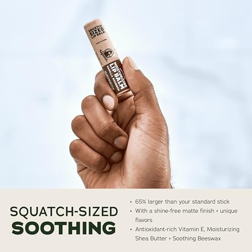 Dr. Squatch Natural Lip Balm for Men – 4-Pack: Original Squatch, Vanilla Bourbon, Coconut Cove, Wild Watermelon – Dry, Chapped Lip Care with Coconut Oil, Shea Butter & Beeswax - görsel 6