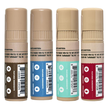 Dr. Squatch Natural Lip Balm for Men – 4-Pack: Original Squatch, Vanilla Bourbon, Coconut Cove, Wild Watermelon – Dry, Chapped Lip Care with Coconut Oil, Shea Butter & Beeswax