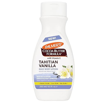 Palmer's Cocoa Butter Formula Tahitian Vanilla Body Lotion, 8.5 oz - Daily Moisturizing Lotion for Dry Skin with Shea Butter & Vitamin E, 48-Hour Deep Moisture