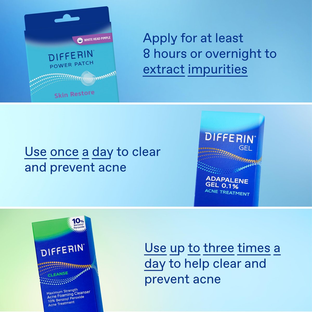 Differin Power Patches for White Head Pimples, Hydrocolloid Patches with Zinc Hyaluronate & Niacinamide, 4-in-1 Hydrotech™ Formula, 23 Count - görsel 11