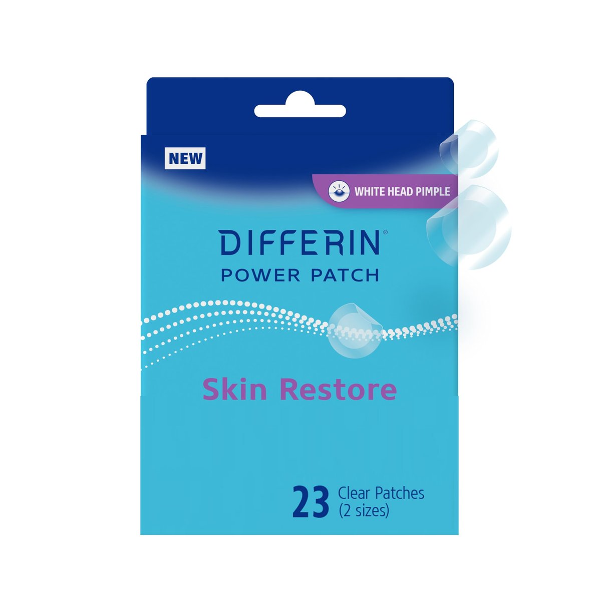Differin Power Patches for White Head Pimples, Hydrocolloid Patches with Zinc Hyaluronate & Niacinamide, 4-in-1 Hydrotech™ Formula, 23 Count - görsel 1