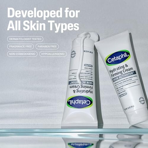 Cetaphil Skin Activator Hydrating & Firming Cream for Face, Neck & Chest 3.4 oz - Mandelic Acid (AHA) and Centella Asiatica (CICA) Anti-Aging Skincare - görsel 4