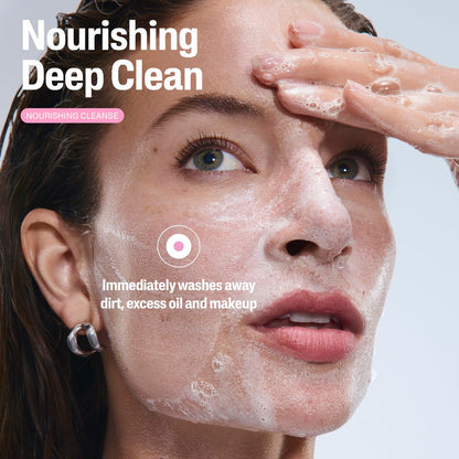 Cetaphil Nourishing Oil to Foam Facial Cleanser for Normal to Dry Skin, 8 fl oz - Up to 24 Hour Hydration