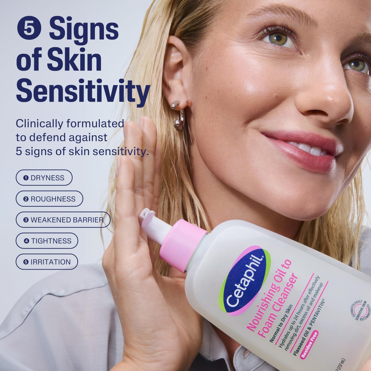 Cetaphil Nourishing Oil to Foam Facial Cleanser for Normal to Dry Skin, 8 fl oz - Up to 24 Hour Hydration - görsel 3