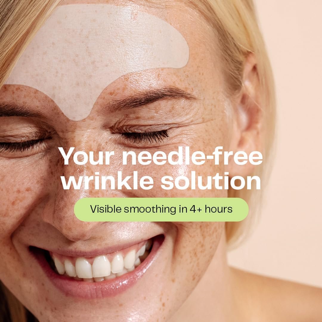 Morrow One Peptide-Infused Smoothing Forehead Wrinkle Patches - Overnight Anti-Aging Stickers for Fine Lines & Wrinkles, Bonus Smile Line (36 Count) Avelisse