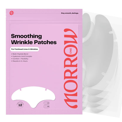 Morrow One Peptide-Infused Smoothing Forehead Wrinkle Patches - Overnight Anti-Aging Stickers for Fine Lines & Wrinkles, Bonus Smile Line (36 Count) Avelisse