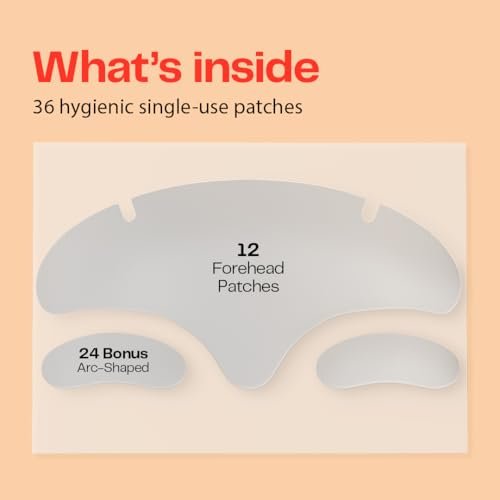 Morrow One Peptide-Infused Smoothing Forehead Wrinkle Patches - Overnight Anti-Aging Stickers for Fine Lines & Wrinkles, Bonus Smile Line (36 Count) Avelisse