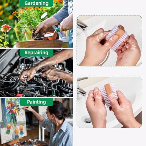 BONUMVITA Wooden Nail Brush Set – 2 Pack Two-Sided Stiff Nail Scrubber Brushes with Hanging Rope for Fingernails and Toes - görsel 12