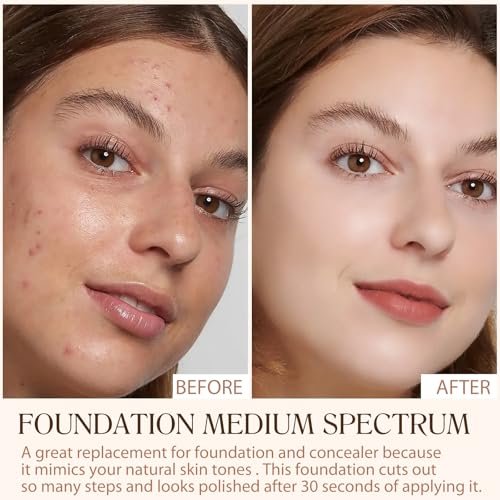 4-in-1 Color Changing Foundation with SPF 50 Sunscreen Serum – Light Spectrum, Longwearing, Waterproof & Deep Hydrating for All Skin Types - görsel 10