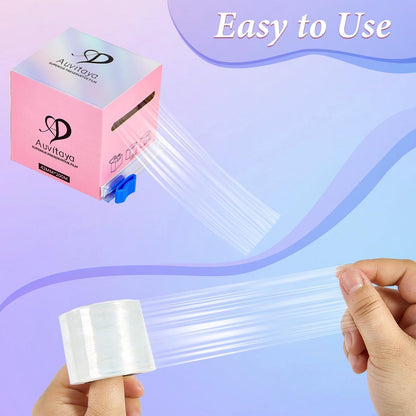 2 Pack Eyebrow Lamination Supplies with Ergonomic Slicer & Premium Transparent Film – Permanent Make Up Cling Wrap Tape Roll for Lip, Brow Lamination & Lash Lift