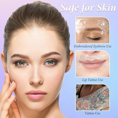 2 Pack Eyebrow Lamination Supplies with Ergonomic Slicer & Premium Transparent Film – Permanent Make Up Cling Wrap Tape Roll for Lip, Brow Lamination & Lash Lift