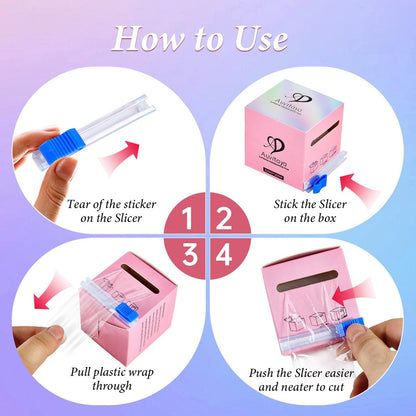 2 Pack Eyebrow Lamination Supplies with Ergonomic Slicer & Premium Transparent Film – Permanent Make Up Cling Wrap Tape Roll for Lip, Brow Lamination & Lash Lift