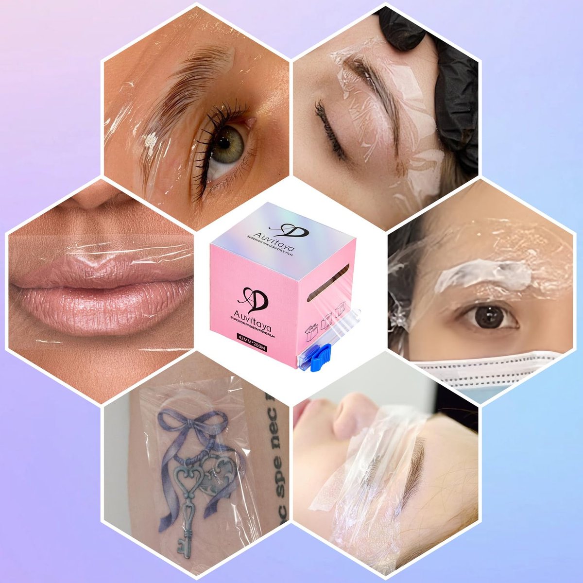 2 Pack Eyebrow Lamination Supplies with Ergonomic Slicer & Premium Transparent Film – Permanent Make Up Cling Wrap Tape Roll for Lip, Brow Lamination & Lash Lift - görsel 13