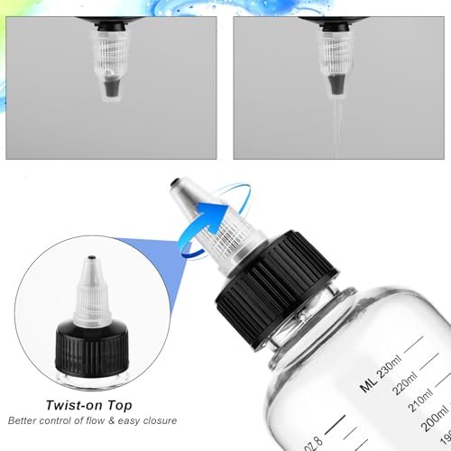 Hpmjz 2 Pcs 8.5oz Applicator Bottles for Hair Dye with Graduated Scale & Twist-On Top Tip Cap - Empty Plastic Squeeze Bottles for Salon, Stylist, Home Use - görsel 6