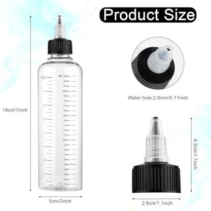 Hpmjz 2 Pcs 8.5oz Applicator Bottles for Hair Dye with Graduated Scale & Twist-On Top Tip Cap - Empty Plastic Squeeze Bottles for Salon, Stylist, Home Use