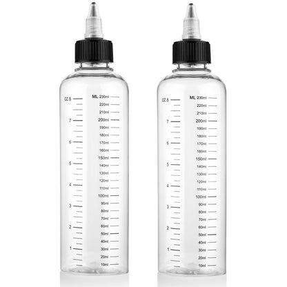 Hpmjz 2 Pcs 8.5oz Applicator Bottles for Hair Dye with Graduated Scale & Twist-On Top Tip Cap - Empty Plastic Squeeze Bottles for Salon, Stylist, Home Use