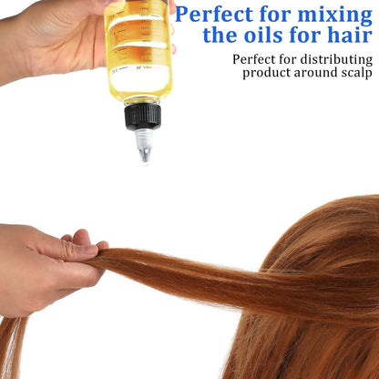 Hpmjz 2 Pcs 8.5oz Applicator Bottles for Hair Dye with Graduated Scale & Twist-On Top Tip Cap - Empty Plastic Squeeze Bottles for Salon, Stylist, Home Use
